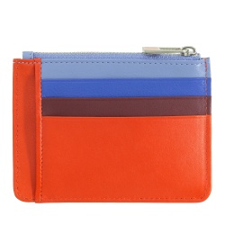DUDU Bustina porta carte di credito in vera pelle colorata portafogli con zip - Img 2