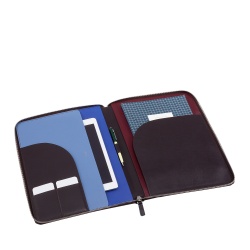 DUDU Cartella Portadocumenti A4 in Pelle Portablocco da Ufficio Cartellina Porta Tablet iPad Multicolore con Zip - Img 5