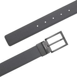 DUDU Cintura Reversibile Uomo in Pelle, Made in Italy, Regolabile e con Fibbia Girevole, Pelle con un Lato Stampato e un Lato Liscio - Img 3
