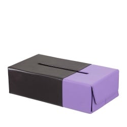 DUDU Porta Fazzoletti in Vera Pelle Nappa Bicolore – Elegante Design da Tavolo per Casa, Ufficio o Studio – Stile Moderno