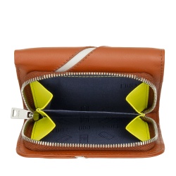 DUDU Portafoglio Donna Compatto in Vera Pelle Nappa – Design Ispirato al Tennis – Portamonete con Cerniera, Tasche Porta Carte e Banconote - Img 4