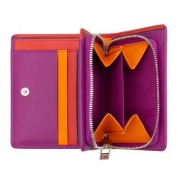 DUDU Portafoglio Donna Piccolo di Pelle Colorata Porta Carte e Tessere con Portamonete Zip e Bottone - Img 4