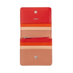 DUDU Portafoglio Donna Piccolo in Pelle Schermato RFID Colorato Ultra Compatto con Zip Interna e 8 Porta Carte Tessere