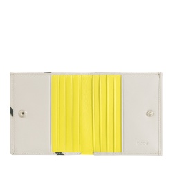 DUDU Portafoglio Unisex in Vera Pelle – Bifold con Chiusura a Bottone e Portamonete Esterno – Design Ispirato ai Tornei Campi da Tennis - Img 4