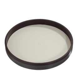 DUDU Vassoio da Portata Rotondo in Pelle da 32cm Multicolore Portaoggetti per Casa per Ufficio Design Raffinato - Img 2