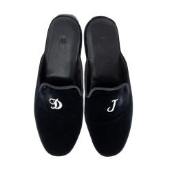 PANTOFOLE UOMO IN VELLUTO GEDA PERSONALIZZATE CON INIZIALI MADE IN ITALY - Img 2