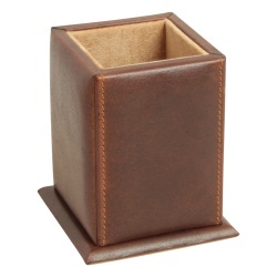 Porta Penne in Pelle. Marrone