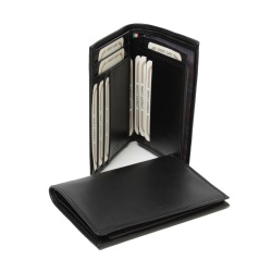 PORTACARTE IN PELLE CON TASCHE LUCE-NERO - Img 2