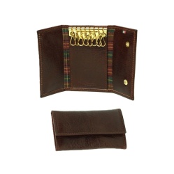 PORTACHIAVI IN PELLE A 8 GANCI 7x11 CM OLD ANGLER FIRENZE