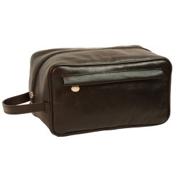 Portacosmetico in pelle-Nero