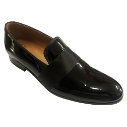 SCARPE UOMO DA CERIMONIA IN VERNICE CON FASCIA IN RASO GAROFALO GIANBATTISTA ARTIGIANALI MADE IN ITALY - Img 3