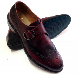 SCARPE UOMO STRINGATE IN PELLE CON FIBBIA GAROFALO GIANBATTISTA ARTIGIANALI MADE IN ITALY - Img 3