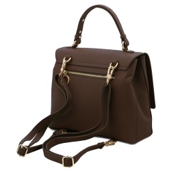 Silene - Borsa a mano in pelle convertibile a zaino - Img 3