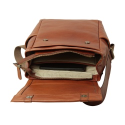 Zaino per laptop in pelle con fascia per trolley-TEAK - Img 5