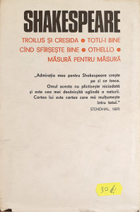 Opere 6-Troilus si Cresida * Totu-I bine cand sfarseste bine * Othello * Masura pentru masura | William Shakespeare