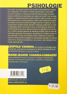 Psihodinamica organizatiilor | Leopold Vansina, Marie-Jeanne Vansina-Cobbaert