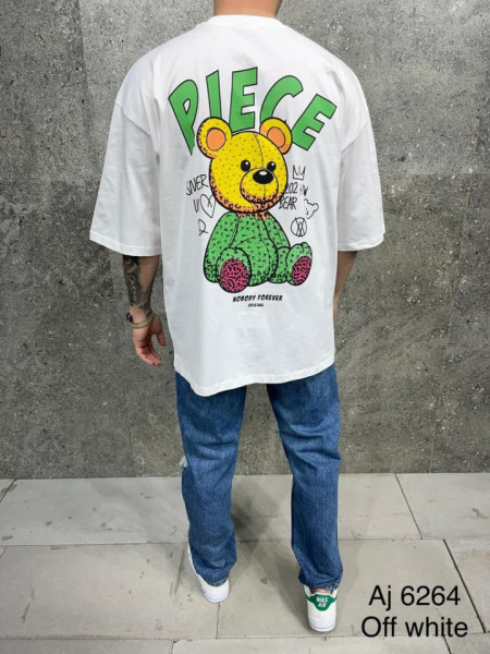 Tricou oversize piece off white aj-6264
