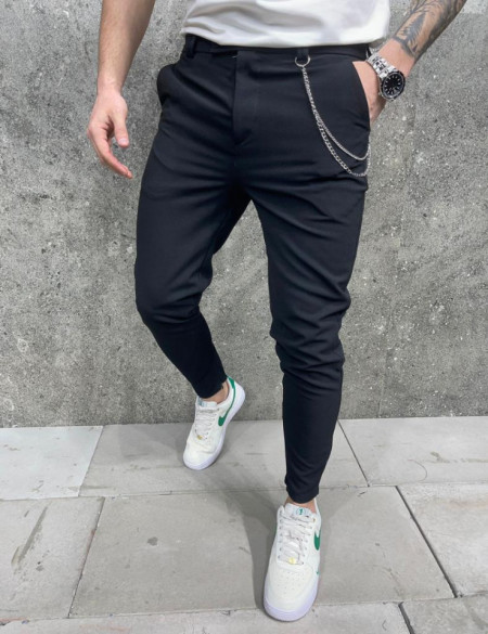 Pantaloni slimfit casual black