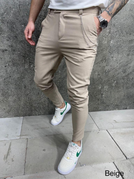 Pantaloni slimfit casual beige