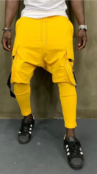 Pantaloni Trening Semi Tur Yellow