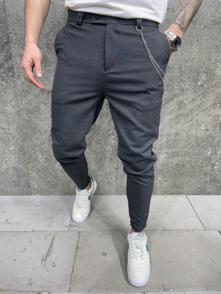 Pantaloni slimfit casual antracit
