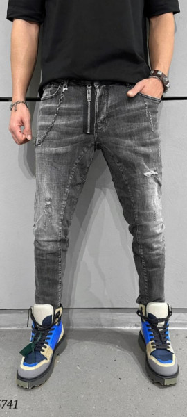 Blugi barbati slim fit gri