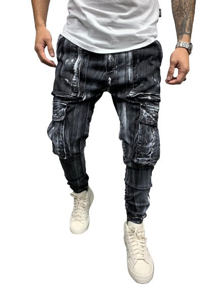 Blugi Cu Tur Black Painted