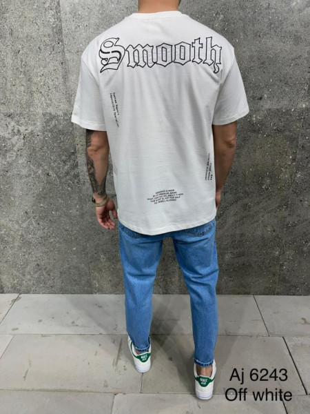 Tricou oversize smooth off white aj-6243