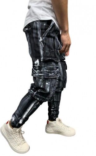 Blugi Cu Tur Black Painted