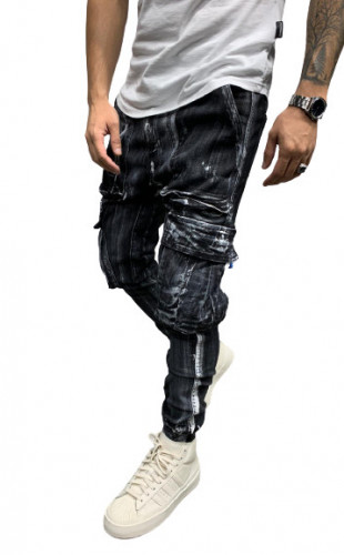 Blugi Cu Tur Black Painted