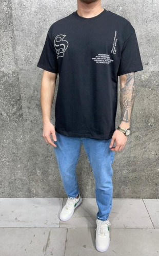 Tricou oversize smooth black aj-6243