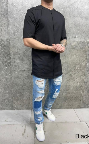 Tricou long fashion black blk-003