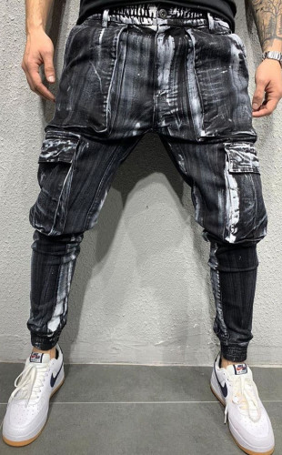 Blugi Cu Tur Black Painted