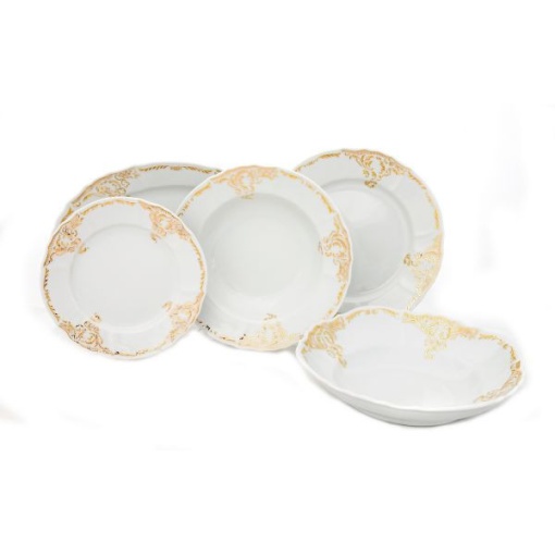 BERNADOTTE BAROC decor AUR Serviciu masa portelan Bohemia 6 persoane ( 20 piese )
