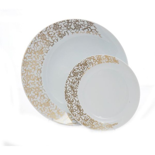 FUTURE FLORAL decor AUR Serviciu tort portelan Bohemia 6 persoane ( 7 piese )