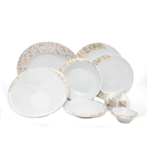 FUTURE FLORAL decor AUR Serviciu masa portelan Bohemia 12 persoane ( 44 piese )