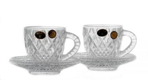 Serviciu cafea cristal Bohemia 2 persoane (4 piese)