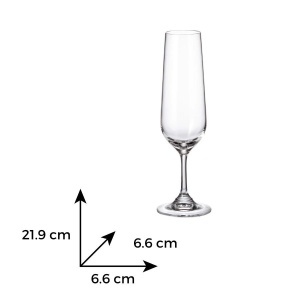 APUS Set 6 pahare sticla cristalina Bohemia sampanie flute 200 ml - Img 4