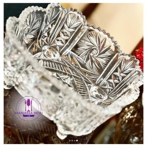 Bol patrat Cristal Bohemia cu picioruse 25 cm (61982-00001-250) 