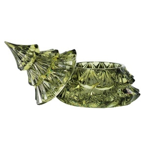 Bomboniera cristal Bohemia decor "Brad" VERDE - Img 6