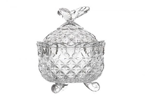 Bomboniera cristal Bohemia decor "Fluture" 13.5 cm