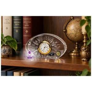 Ceas Cristal Bohemia (cadran auriu) 12 cm (77236-24305-120)