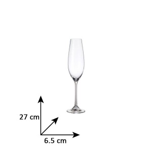 COLUMBA Set 6 pahare sticla cristalina sampanie flute 260 ml - Img 4