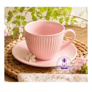 DALIA ROSE Serviciu ceai/cafea portelan 6 persoane 250 ml