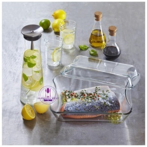 EXCLUSIVE Vas sticla termorezistenta rectangular cu capac 2.5 l - Img 6
