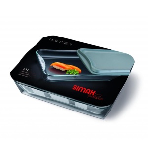 EXCLUSIVE Vas sticla termorezistenta rectangular cu capac plastic 3.5 l - Img 1