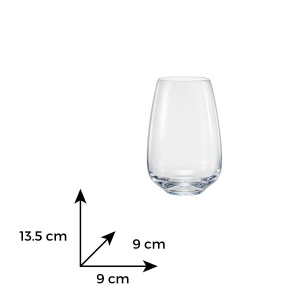 GISELLE Set 6 pahare sticla cristalina apa fara picior 450 ml - Img 3