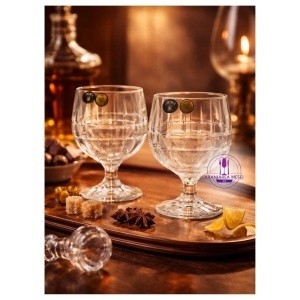LONDON Set 6 pahare cristal Bohemia cognac 250 ml - Img 4