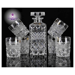 MADISON Pachet 12 pahare si decantor cristal Bohemia whisky - Img 5