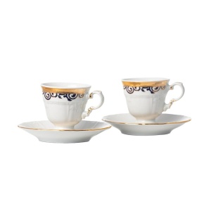 MARIE LOUISE decor AUR Serviciu cafea portelan Bohemia 6 persoane 85 ml - Img 2